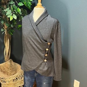 Twenty Second Gray Buttoned Cardigan